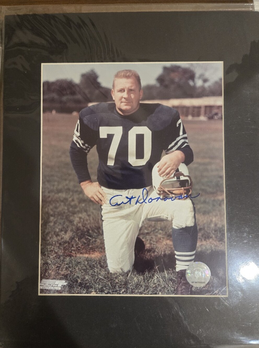 Autograph Baltimore Colts Hof Art Donovan Matted Photo